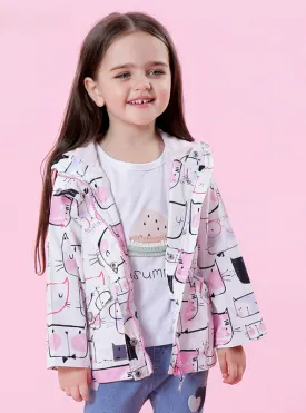 Cartoon Cat Outerwear Hooded Kids Clothes