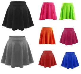Girls Plain Skater Skirt