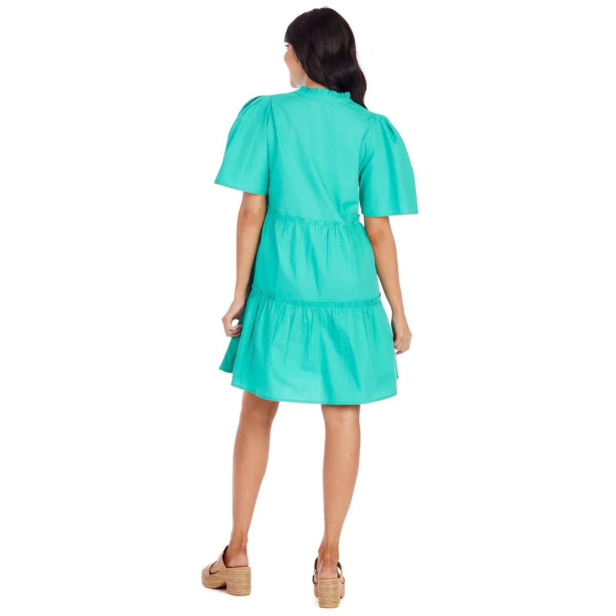 Elegant Tiered Green Watson Dress - Perfect for Casual and Formal Occasions