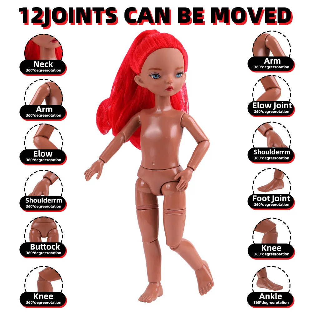 QUEBAN Doll by Beitz-Poseable Fashion Doll with Silver Jacket & Red Hair, A Pair of Designer Recommended Interchangeable Hand ,Great Gift for Kids 6-12 Years Old and Collectors– 11 ½ Inches