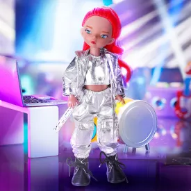 QUEBAN Doll by Beitz-Poseable Fashion Doll with Silver Jacket & Red Hair, A Pair of Designer Recommended Interchangeable Hand ,Great Gift for Kids 6-12 Years Old and Collectors– 11 ½ Inches