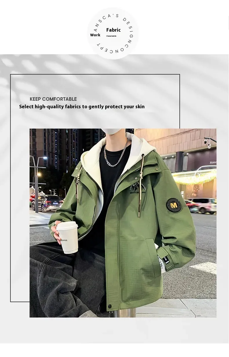 Teen Coat Boys Fake Two Pieces Autumn And Winter Windproof Clothes