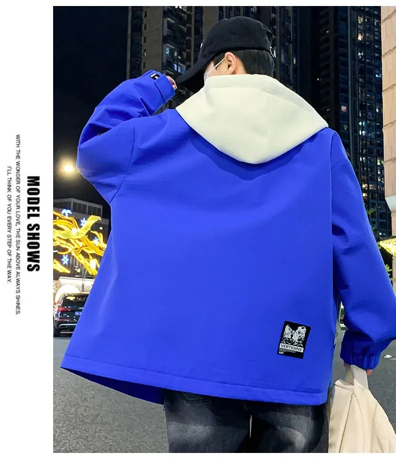 Teen Coat Boys Fake Two Pieces Autumn And Winter Windproof Clothes