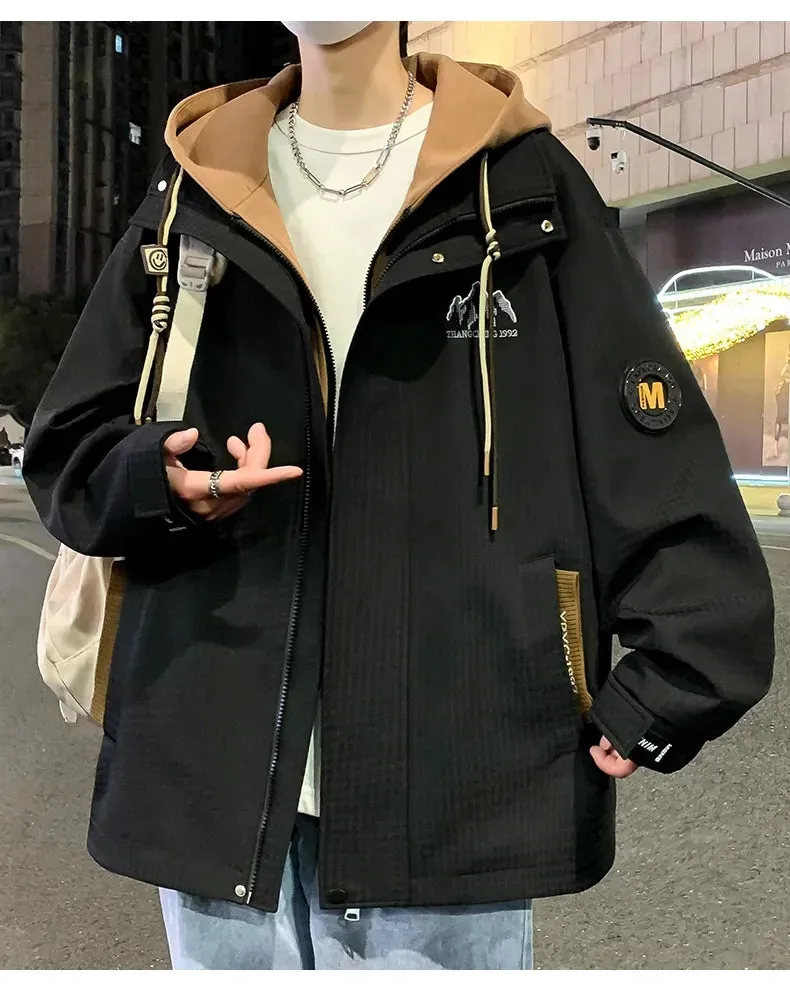 Teen Coat Boys Fake Two Pieces Autumn And Winter Windproof Clothes