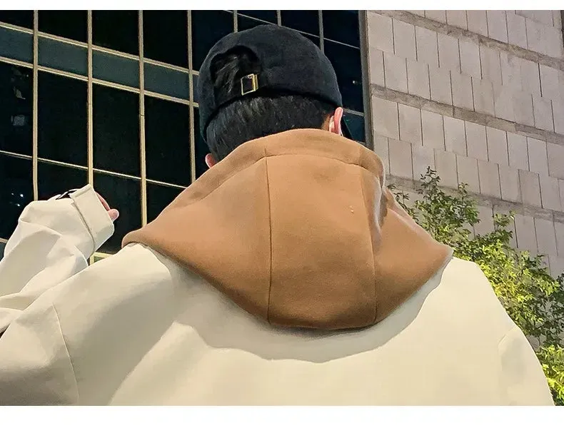 Teen Coat Boys Fake Two Pieces Autumn And Winter Windproof Clothes