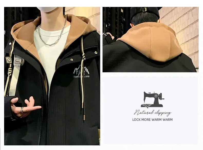 Teen Coat Boys Fake Two Pieces Autumn And Winter Windproof Clothes