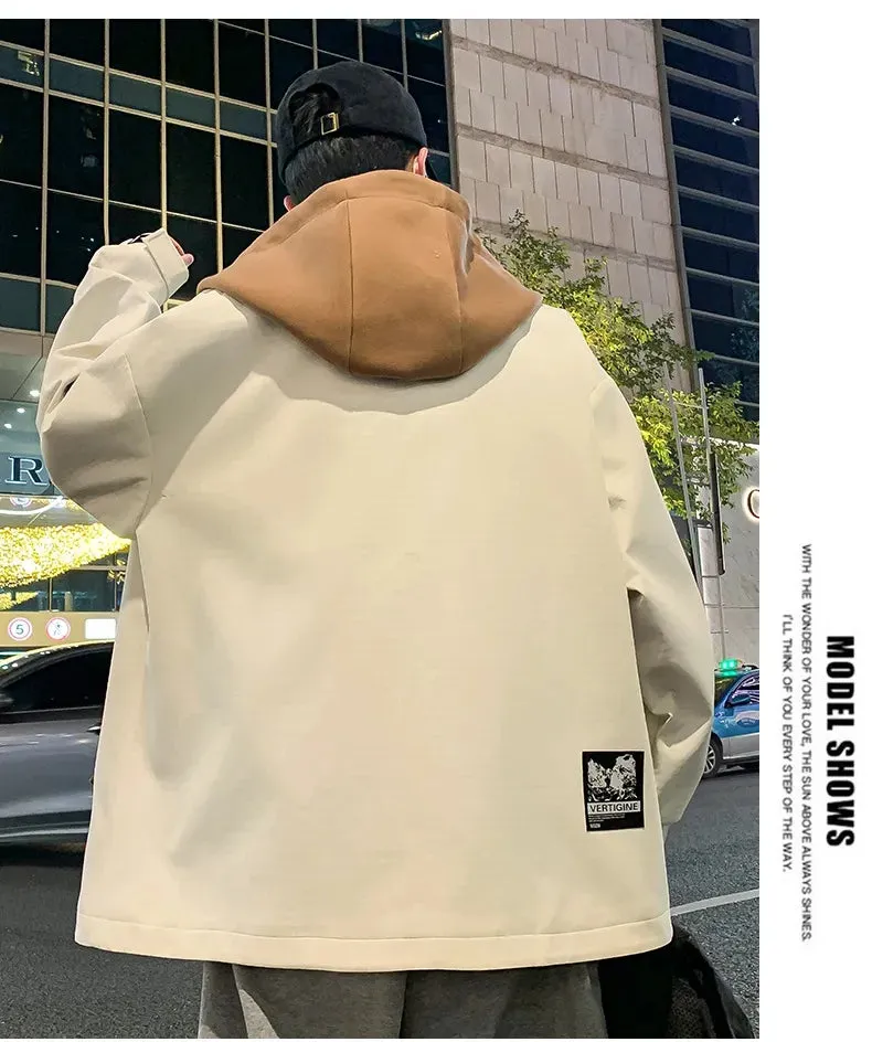Teen Coat Boys Fake Two Pieces Autumn And Winter Windproof Clothes