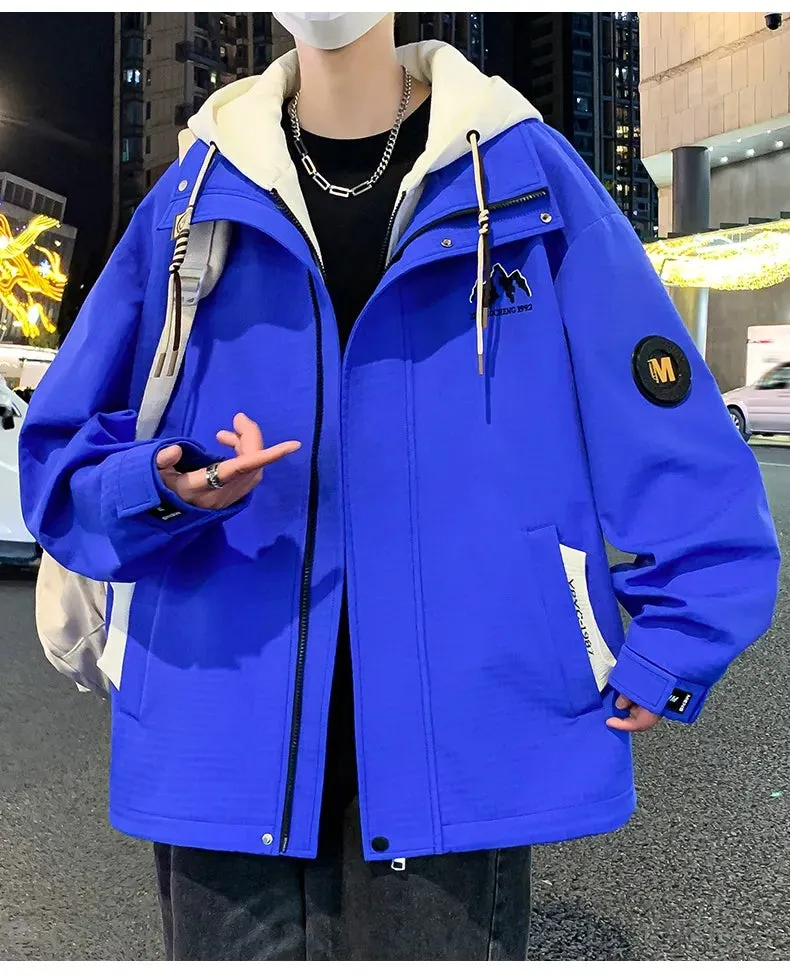 Teen Coat Boys Fake Two Pieces Autumn And Winter Windproof Clothes