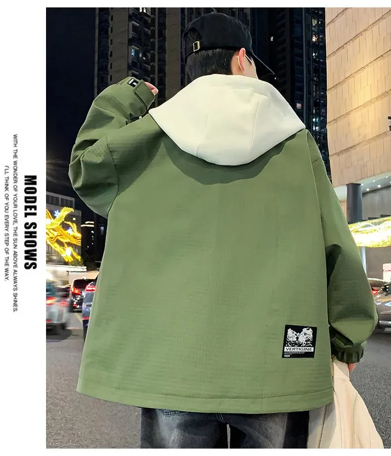 Teen Coat Boys Fake Two Pieces Autumn And Winter Windproof Clothes