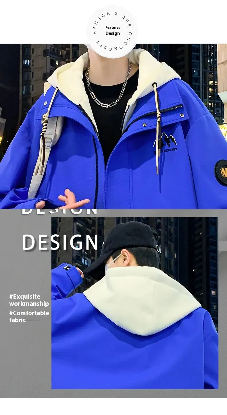 Teen Coat Boys Fake Two Pieces Autumn And Winter Windproof Clothes