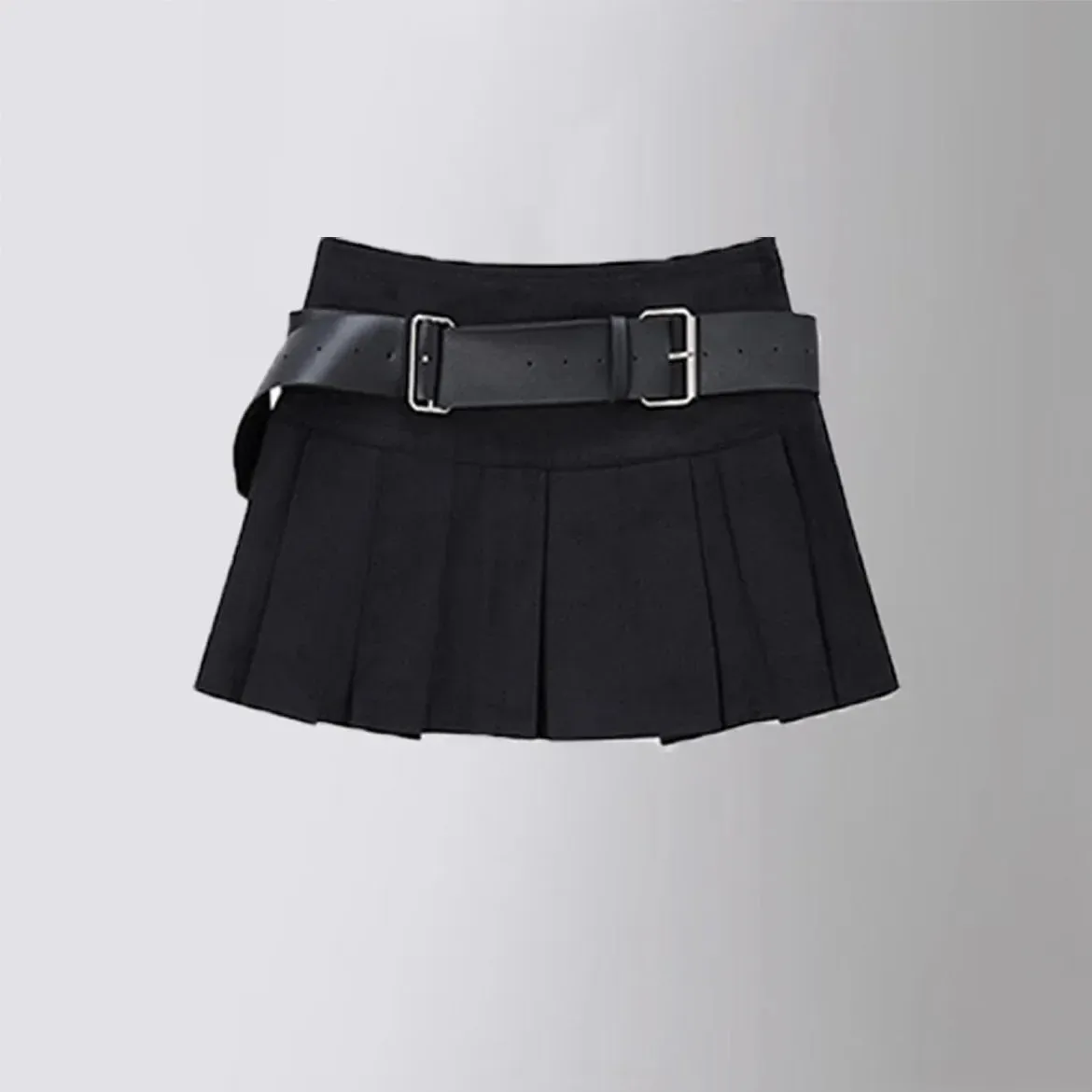Teenage Girls Pleated Skirt Solid Casual All-match Cargo Skirt for Kids Short A-line High Waist Tutu Skirt Children With Belt